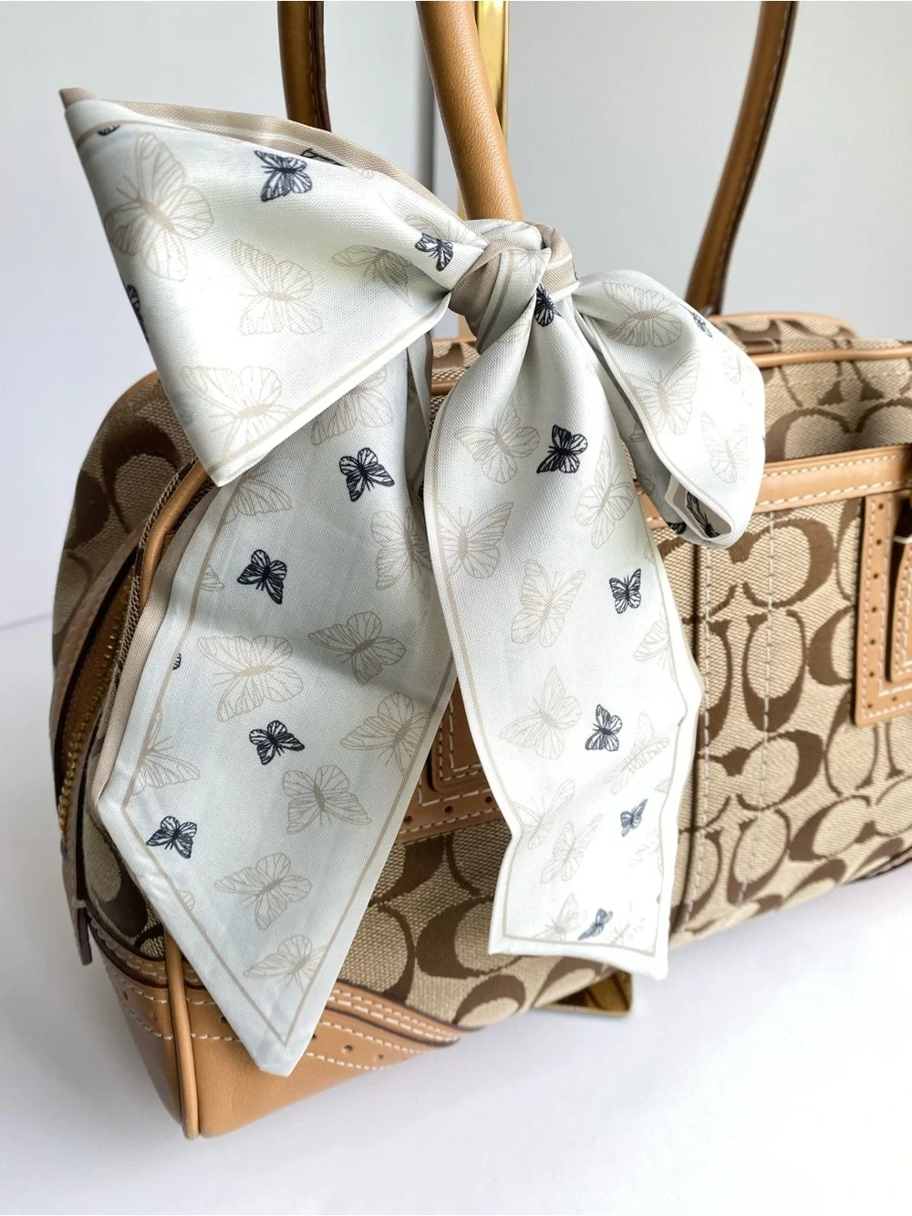 Coach Y2K Hampton Signature Canvas with Perforated Leather Trim Traditional Tan - Picture 6 of 16
